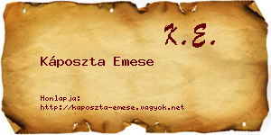 Káposzta Emese névjegykártya