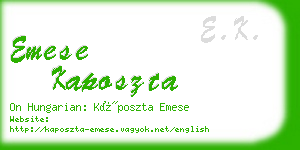 emese kaposzta business card